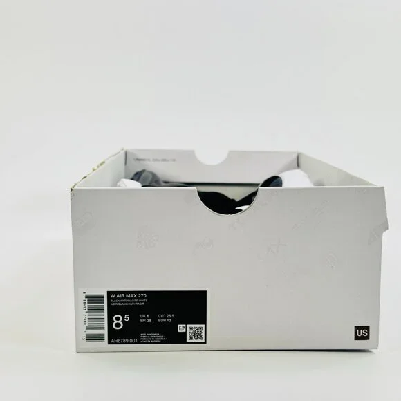 Nike Women's Air Max 270 'Black White' AH6789-001 Multi Size - Picture 12 of 12